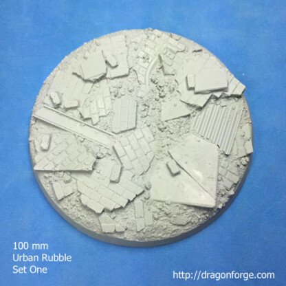 Urban Rubble 100 mm Large Round Base Set One (1) Package of 1