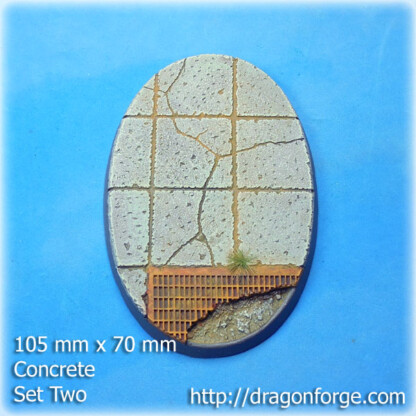 Concrete 105 mm X 70 mm Oval Base Set Two (2) Package of 1 base