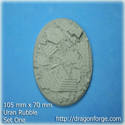 Urban Rubble 105 mm x 70 mm Oval Base Set One (1) Package of 1 base