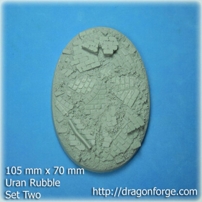 Urban Rubble 105 mm x 70 mm Oval Base Set Two (2) Package of 1 base