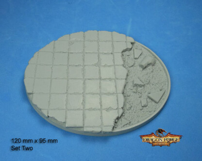 Ancient Ruins 120 mm X 92 mm Oval Base Set Two (2) Ancient Ruins Ancient Ruins 120 mm X 92 mm Oval Base Set Two (2) Package of 1 base