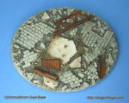 Urban Rubble 120 mm X 92 mm Large Oval Base Set One (1) Urban Rubble 120 mm X 92 mm Oval Base Set One (1) Package of 1 base