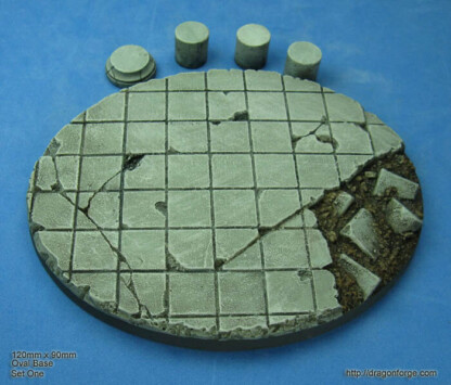 Ancient Ruins 120 mm X 92 mm Oval Base Set One (1) Ancient Ruins Ancient Ruins 120 mm X 92 mm Oval Base Set One (1) Package of 1 base