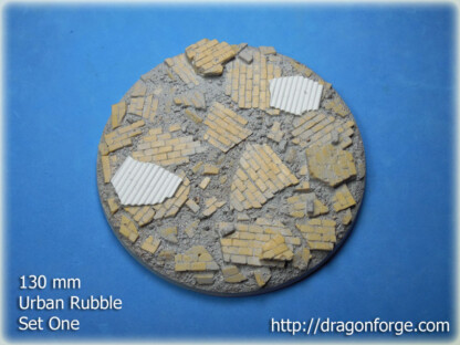 Urban Rubble 130 mm Round Base Set One (1) Package of 1 base
