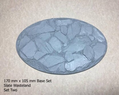 Slate Wasteland 170 mm x 105 mm Oval Base Set Two (2) Package of 1 base This is a much thinner flatter base than set one above.