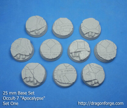 Occult-7 Apocalypse 25 mm Base Set Set One (1) Package of 10 bases