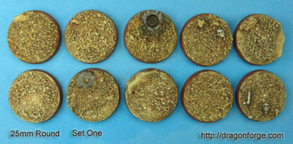 Desert 25 mm Round Base Set One (1) Package of 10 bases