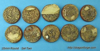Desert 25 mm Round Base Set Two (2) Package of 10 bases
