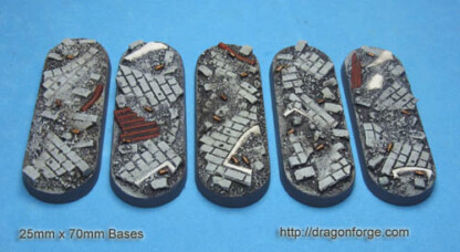 Urban Rubble 25 mm x 70 mm Bike Bases Set One (1) Package of 5 bases