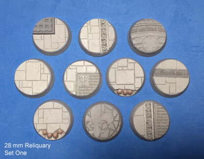 Reliquary 28 mm Round Base Set One (1) Package of 10 bases