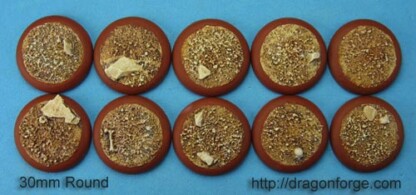30 mm Base with Round Lip Desert Finish Set One (1) Package of 10 Bases