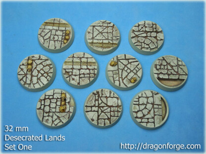 Desecrated Lands 32 mm Round Base Set One (1) Desecrated Lands Desecrated Lands 32 mm Round Base Set One (1) Package of 10 bases