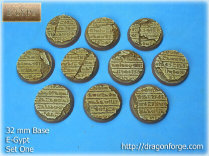 E-Gypt 32 mm Round Base Set One (1) Package of 10 bases