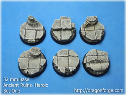 Ancient Ruins Ancient Ruins 32 mm Hero Round Base Set (1) Package of 6 bases
