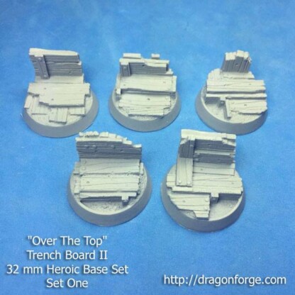 No Man's Land Trench Boards 32 mm Heroic Base set Set One (1) Package of 5 bases