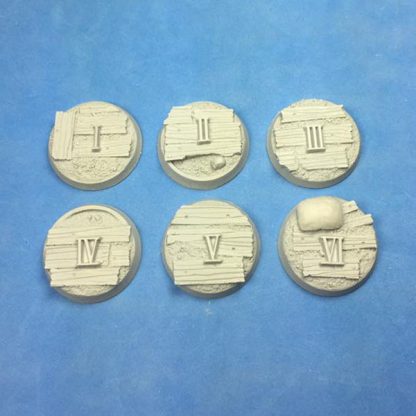No Mans Land Trench Boards 32 mm Bases 6 Objective Markers Set One (1) Package of 6 bases  