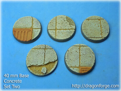 Concrete 40 mm Round Base Set Two (2) Package of 5 bases