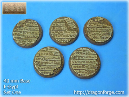 E-Gypt 40 mm Round Base Set One (1) Package of 5 bases