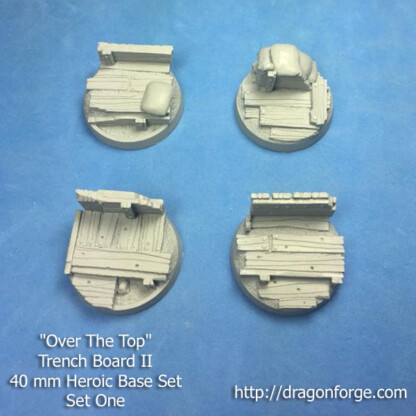 No Man's Land Trench Boards 40 mm Heroic Base set Set One (1) Package of 4 bases