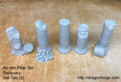 Reliquary Diorama Details Base Toppers Set Five 40 mm Tall Pillar Set Two (2) Reliquary Diorama Details Base Toppers Set Five (5) 40 mm Tall Pillar Set Set Two (2) Package  of 5 pieces