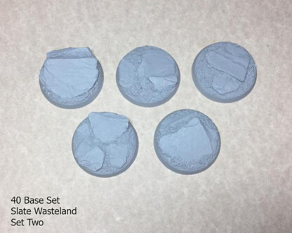 Slate Wasteland 40 mm Round Base Set Two (2) Package of 5 bases
