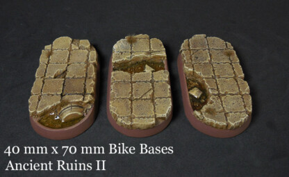 Ancient Ruins Ancient Ruins 40 mm x 75 mm Pill Shaped Bike Bases Set Two (2) Package of 3 bases