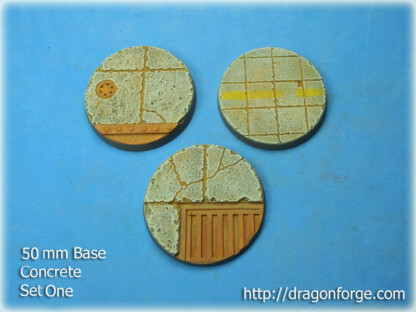 Concrete 50 mm Round Base Set One (1) Package of 3 bases