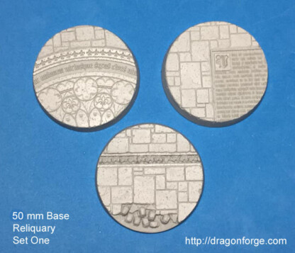 Reliquary 50 mm Round Base Set One (1) Package of 3 bases
