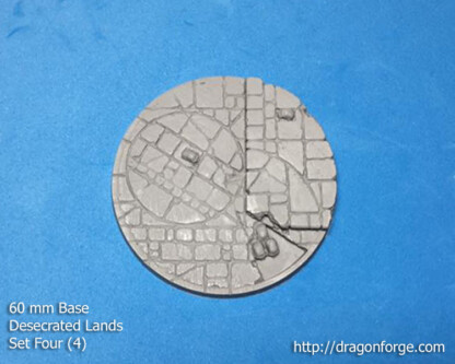 Desecrated Lands 60 mm Round Base Four (4) Desecrated Lands 60 mm Round Base Set Four (4) Package of 1 base