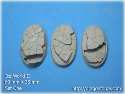 Ice World 60 mm X 35 mm Oval Base Set One (1) 60 mm X 35 mm Oval Base Ice World Set One Package of 3