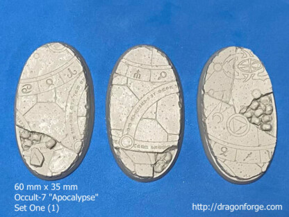 Occult-7 Apocalypse 60 mm x 35 mm Oval Base Set One (1) Occult-7 Apocalypse 60 mm x 25 mm Oval Base Set Set One (1) Package  of Three Bases