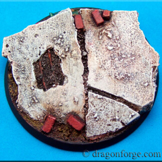 50mm Round Urban Rubble Resin Bases – City Ruins / Concrete – For Miniatures