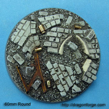 Urban Rubble 60 mm Round Base Set Two (2) Package of 1 base