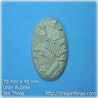 Urban Rubble 75 mm x 42 mm Oval Base Set Three (3) Urban Rubble 75 mm x 42 mm Oval Base Set Three (3) Package of 1 base
