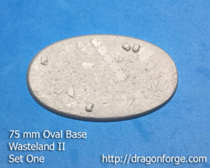 No Man's Land Wasteland II 75 mm X 42 mm Oval Base Set One (1) No Man's Land-Wasteland II 75 mm X 45 mm Oval Base Set One (1) Package of 1 base
