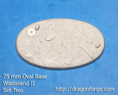 No Man's Land Wasteland II 75 mm X 42 mm Oval Base Set Two (2) No Man's Land-Wasteland II 75 mm X 42 mm Oval Base Set Two (2) Package of 1 base