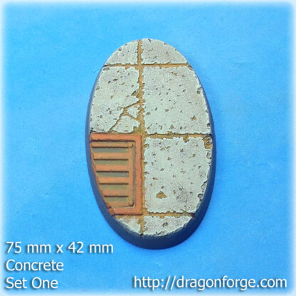 Concrete 75 mm X 42 mm Oval Base Set One (1) Concrete 75 mm X 42 mm Oval Base Set One (1) Package of 1 base