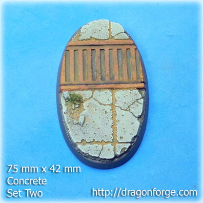 Concrete 75 mm X 42 mm Oval Base Set Two (2) Package of 1 base
