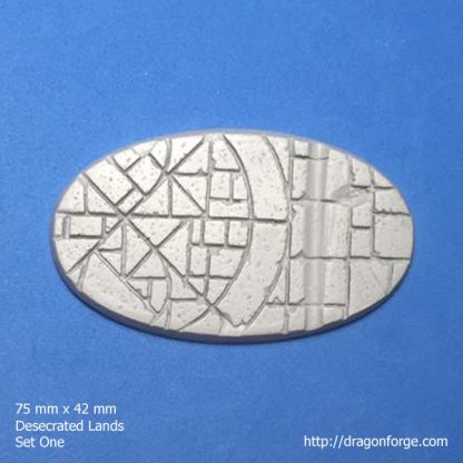 Desecrated Lands 75 mm X 42 mm Oval Base Set One (1) Package of 1 Base