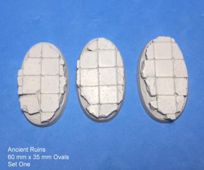 Ancient Ruins 60 mm X 35 mm Oval Base Set One (1) Ancient Ruins Ancient Ruins 60 mm X 35 mm Oval Base Set Set One (1) Package of 3 bases