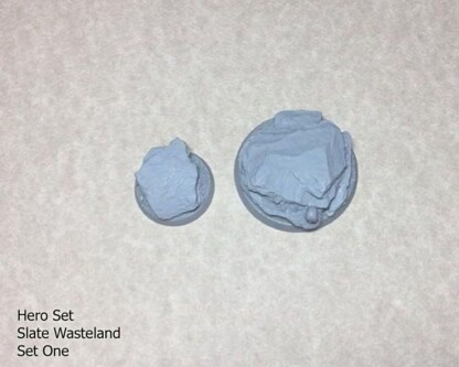 Slate Wasteland 25 mm and 40 mm Hero's Base Set Set (1) Package of 2 bases