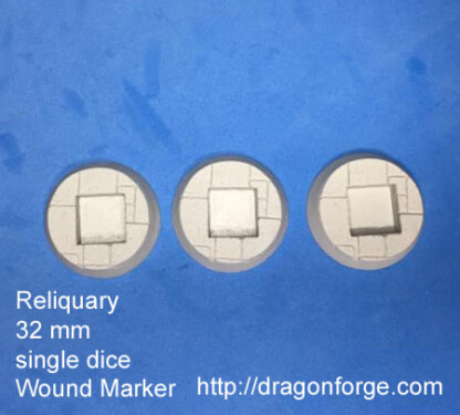 Reliquary 32 mm Wound Marker Holds single 12 mm 6 Sided Dice Package  of Three Markers (3) (Dice not included)