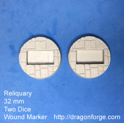 Reliquary 40 mm Wound Marker Holds Two 12 mm 6 Sided Dice Package of Two Markers (2) (Dice not included)