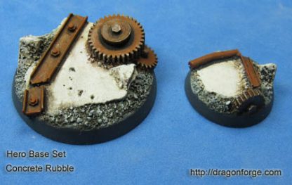 Urban Rubble 25 mm and 40 mm Heroic Base Set Set One (1) Package of 2 bases