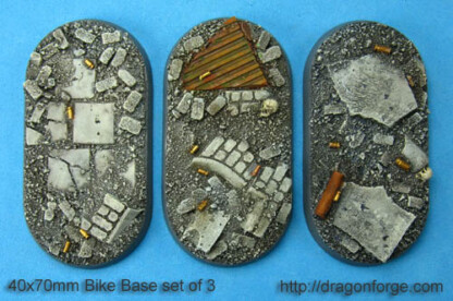 Urban Rubble 40 mm x 75 mm Bike Bases Set one (1) Package of 3 bases 2nd View