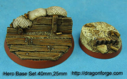 No Man's Land-Wasteland II 25 mm and  40 mm Hero Base Set Set One (1) Package of 2 bases