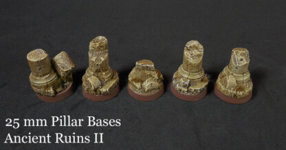Ancient Ruins Ancient Ruins 25 mm Pillar Bases Set One (1) Package of 5 bases