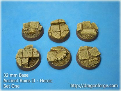 Ancient Ruins Ancient Ruins 32 mm Heroic Base Set Set Two (2) Package of 6 bases