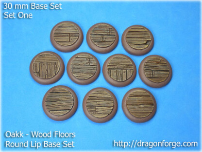 30 mm Base Round Lip Base Style Oakk Wood Floors Set One (1) Package of 10 Bases