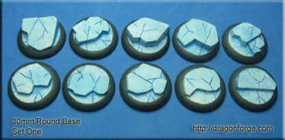 30 mm Base with Round Lip Ice Kingdoms Set One (1) Package of 10 Bases